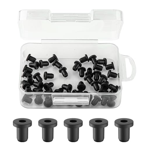 50Pcs 1/8"ID,3/16"DH Rubber Grommets, Top Hat Grommet, Firewall Grommet, Rubber Plugsfor Protecting Wires Cable - size: 1/8"ID,3/16"Drill Hole