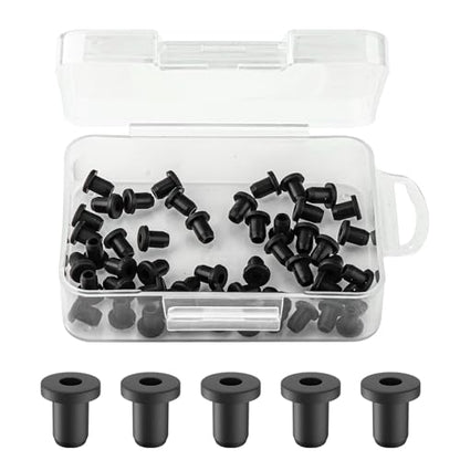 50Pcs 1/8"ID,3/16"DH Rubber Grommets, Top Hat Grommet, Firewall Grommet, Rubber Plugsfor Protecting Wires Cable - size: 1/8"ID,3/16"Drill Hole