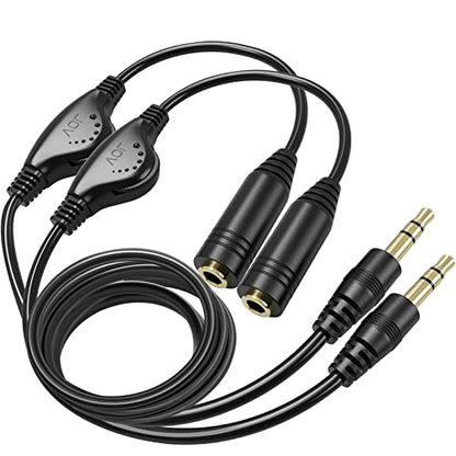 PChero Headphone Extension Cable with Volume Control, 2 Packs 6.6ft - size: 6.6ft, 2 Packs
