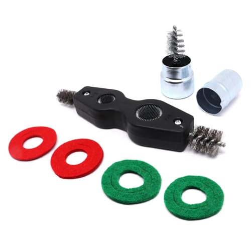 Battery Terminal Cleaner Kit, Battery Terminal Brush & 4 in 1 Copper Tubing Brush & 2pcs Anti-Corrosion Fiber Washers (Black) - color: Silver & Black -6pcs Set