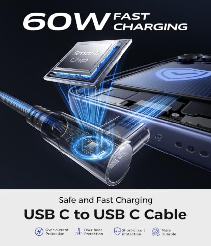 60W USB C to USB C Cable [2Pack 10FT], 90 Degree USB C Fast Charging Cable - color: Purple, size: 10FT, style: USB C to USB C