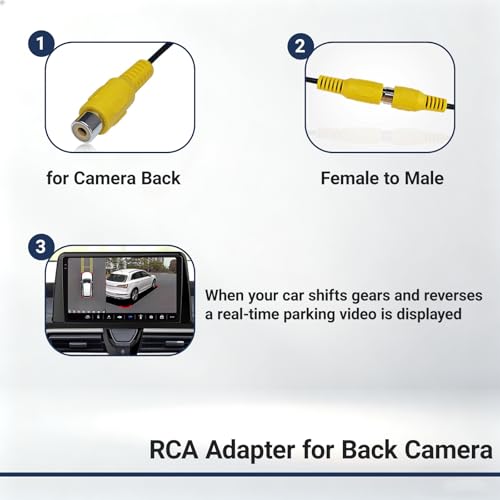 10 Pin Backup Camera Harness Adapter for Android Car Stereo Wiring Harness Connector, Rearview Input Adapter Plug Cable