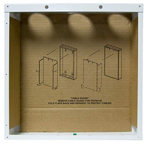 Legrand - OnQ 14 Inch Cable Management, In-Wall 20-Gauge Media Box, Structured Wiring Enclosure with 2.5 Inch Openings for Wires, Glossy White, EN1400