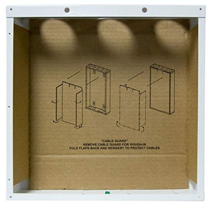 Legrand - OnQ 14 Inch Cable Management, In-Wall 20-Gauge Media Box, Structured Wiring Enclosure with 2.5 Inch Openings for Wires, Glossy White, EN1400