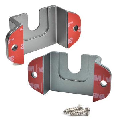 HYS Aluminium Alloy Car Mount, Speaker Mic Hanger for Truck Car CB VHF UHF - color: Gray, size: 2 Pieces