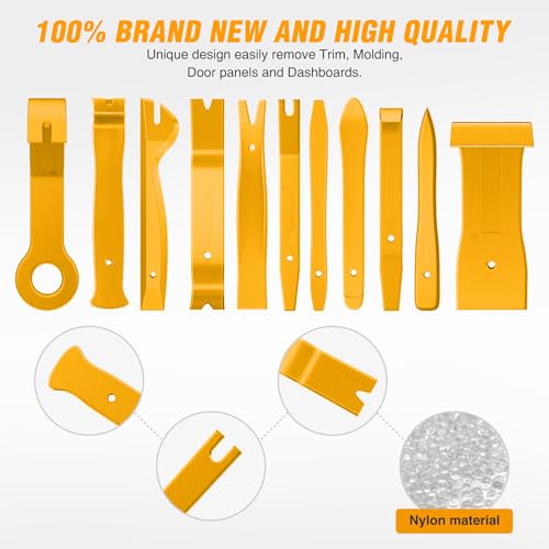 GOOACC 11PCS Auto Trim Removal Tool Kit Yellow - color: 11pcs Trim Removal Tool Yellow