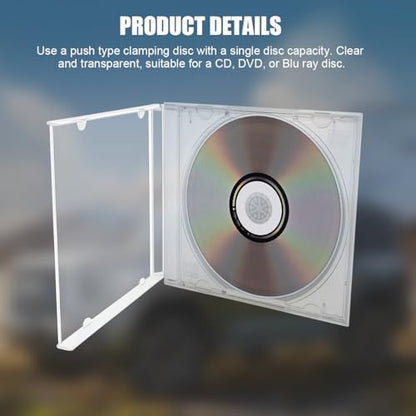 6PCS Car CD Jewel Case, Clear Vehicle CD Storage Box with Assembled Removable Tray, Automotive DVD Disc Cover Protection Replacement Accessories, Universal for SUV Truck Sedan (Transparent) - color: Transparent