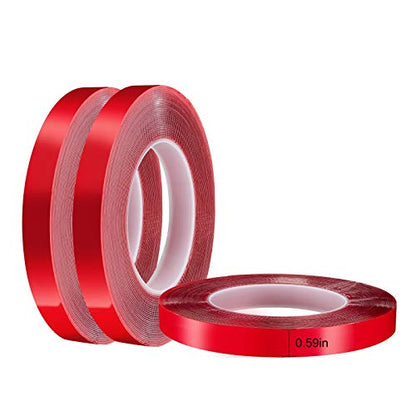 Jackwood 33 Feet Acrylic Double Sided Heavy Duty Mounting Tape (Pack of 3) Weatherproof for Outdoor & Indoor, Holds Heavy Stuff in Cold & Hot Condition, Removable & Residue-Free (0.6inch) - size: 0.6" Width