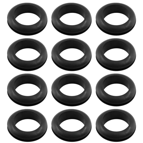 12 Pcs Rubber Grommet, 1" ID 1-1/16" Hole, Black - color: Black, size: 25mm (1 inch)