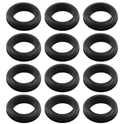 12 Pcs Rubber Grommet, 1" ID 1-1/16" Hole, Black - color: Black, size: 25mm (1 inch)