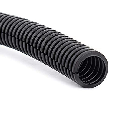 ZhiYo 10FT 1” Wire Loom Split Tubing Auto Wire Conduit Flexible Cover - color: Black, size: 10FT 1”