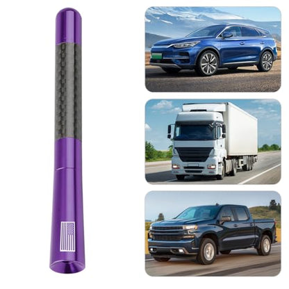 BESULEN 4.7 Inch Car Short Antenna, American Flag Design, Purple - color: Purple, size: 4.7 Inch