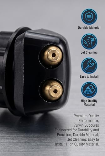 10 PCS Front Windshield Washer Nozzles Kit, Including Hose Sprayer, 6.6Ft Washer Hose with Three Types Connectors and Install Tool, Universal for Most Cars, SUVs, Trucks (Black)