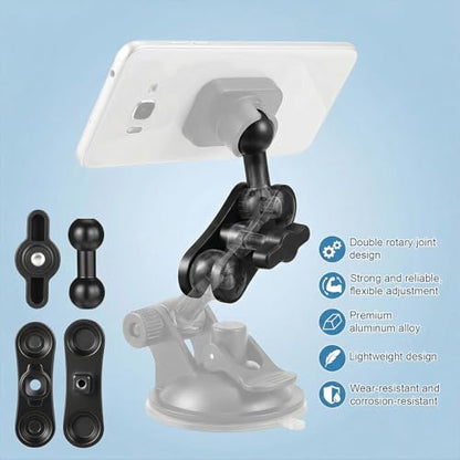 Skrfren 17mm Ball Mount Extension Adapter for Car Phone Holder, 360° Rotation Extension Rod for Car Air Vent Compatible with GPS Mount