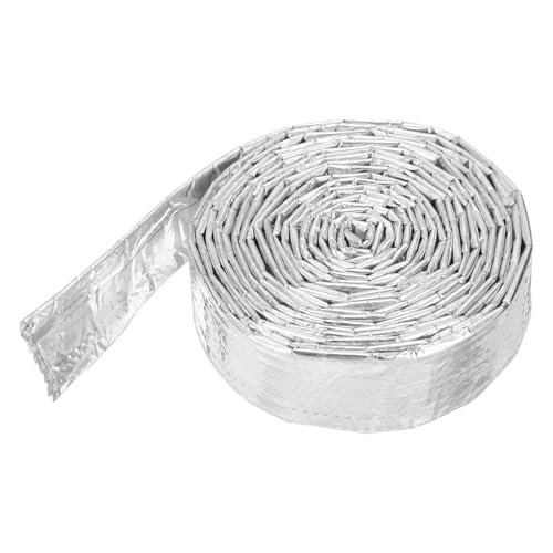 MECCANIXITY Heat Shroud Aluminized Sleeving 11/16" ID x 10.5FT Aluminum Metallic Fiberglass Heat Shroud for Fuel Lines Cables Electrical Wiring - size: 11/16" ID x 10.5FT