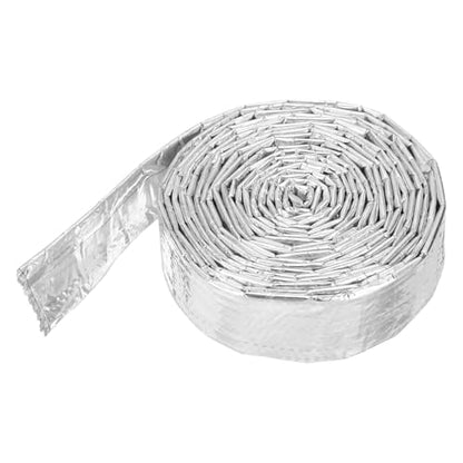 MECCANIXITY Heat Shroud Aluminized Sleeving 11/16" ID x 10.5FT Aluminum Metallic Fiberglass Heat Shroud for Fuel Lines Cables Electrical Wiring - size: 11/16" ID x 10.5FT
