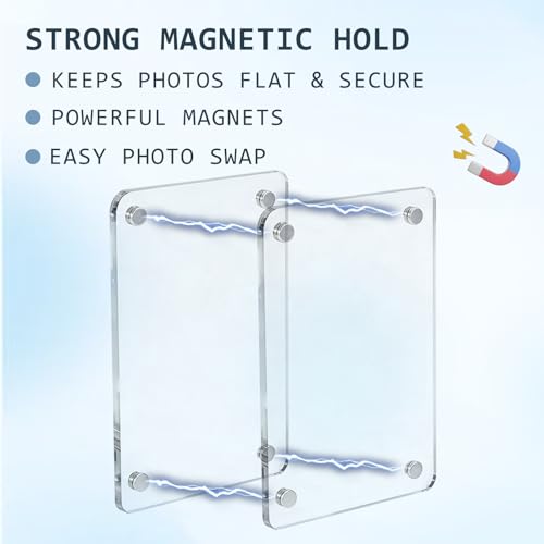 Magnetic Car Picture Holder Car Visor Photo Clip, Clear Acrylic 2Pcs
