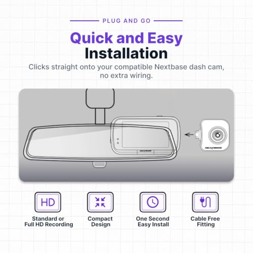 Nextbase Series 2 Add-on Module Cameras – 140 Degree Viewing Angle Cabin View Dash Camera for Commercial Use – Compatible with Series 2 322GW, 422GW, 522GW and 622GW Dash Cam Models - style: Cabin View Camera