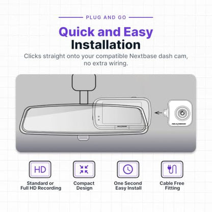 Nextbase Series 2 Add-on Module Cameras – 140 Degree Viewing Angle Cabin View Dash Camera for Commercial Use – Compatible with Series 2 322GW, 422GW, 522GW and 622GW Dash Cam Models - style: Cabin View Camera