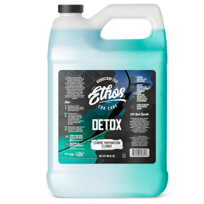 Ethos DETOX - Ceramic Coating Prep Spray, Panel Wipe, Glass Cleanser - Remove Your Old Ceramic Coating, Wax, or Sealant - Multi-Purpose Formula - Leaves Nothing But the Shine - size: 128 Fl Oz (Pack of 1)