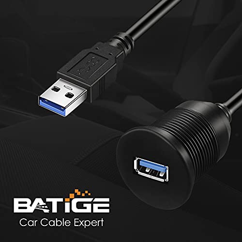 Single Port USB 3.0 Male to Female AUX Car Mount Flush Cable 6ft - size: 6ft