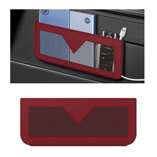 Car Seat Side Pocket Organizer, PU Leather Multifunctional Small Vehicle Console Side Storage Pouch, Automotive Gap Filler Bag for Cell Phone Sunglasses, Universal for SUV RV Truck (Wine Red) - color: Wine Red