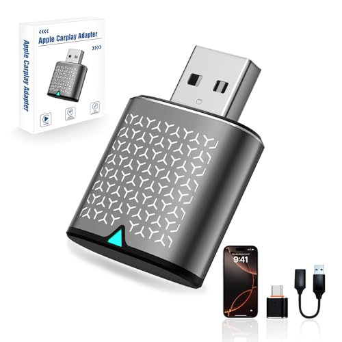 Wireless Carplay Adapter for iPhone, Bluetooth Car Play Dongle - color: Grey