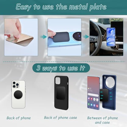 Universal Replacement Metal Plates Set, 20 Pack Mount Metal Plate with Adhesive for Phone Car Mount Holder Cradle, Black Round Iron Stickers Compatible with Magnetic Mounts, 60 mm - color: Black, size: Round 60mm-20p