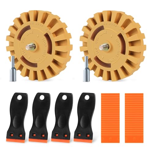 4in Decal Remover Eraser Wheel Kit Heat-Resistant Rubber Eraser Wheel - style: 4in slotted