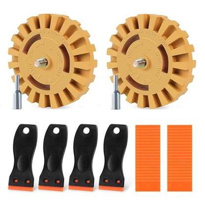 4in Decal Remover Eraser Wheel Kit Heat-Resistant Rubber Eraser Wheel - style: 4in slotted