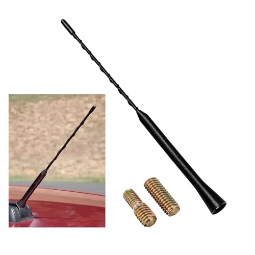 Car Antenna Replacement, 11 Inch Flexible Roof Mounted AM FM Stereo Aerial Mast with M5 M6 Threaded Adapters, Universal Rubber Radio Antenna Kit for Most Cars Trucks SUVs - color: 11 Inch