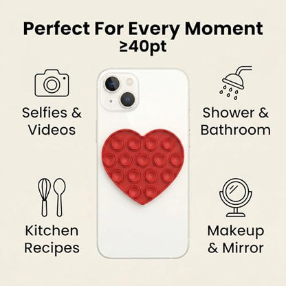 2Pcs Heart-Shaped Suction Phone Grips, Hands-Free Wall Mounts - color: 2 PCS Y2K Suction Phone Grip