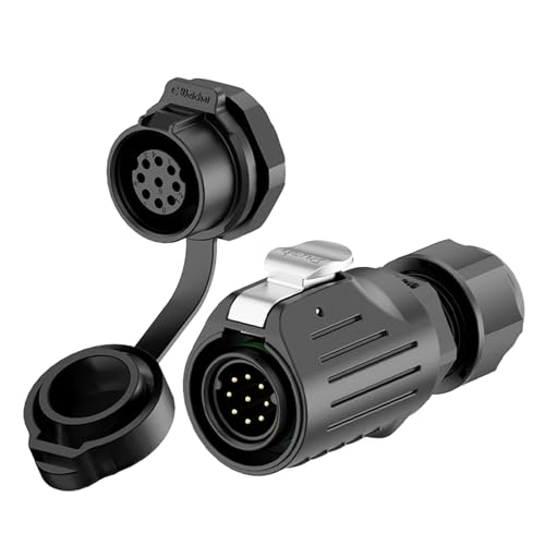 EW-LP16 Industrial Waterproof Connector IP68 Quickly Plugging Aviation Connector PBT Plastic Shell Circular Connector Fast Release Electrical Connector M16 2-9 Pin Thread Socket (9 Pin) - color: Thread Socket/PBT Plastic, size: 9 Pin