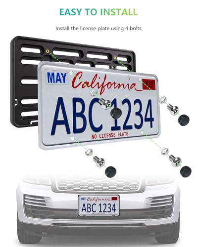 BGGTMO Front License Plate Bracket Holder, Bumper Car Tag Mounting Kit