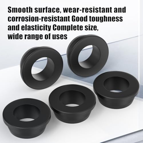 5Pcs 1-1/8"ID, 1-1/2"Drill Hole Rubber Grommets, Top Hat Grommet, Firewall Grommet, Rubber Plugsfor Protecting Wires Cable - size: 1-1/8"ID, 1-1/2"Drill Hole