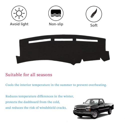 Dashboard Cover Suitable for Chevrolet Silverado 1500 2500 3500 1999-2006 Car Dashboard Cover Sun Visor Mat Non-Slip Polyester Dashboard Accessories - size: 1999-2006 For Chevrolet Silverado