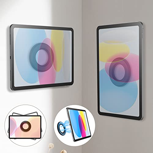 Nillkin Magnetic Tablet wall Mount and Holder for Bedroom car Back seat, headrest iPad Holder Mount for car Cradle Magnet for iPad 10th M5 M4 M3 Tablet,SnapHold Magnetic Sticker Bathroom,Fridge - color: Black