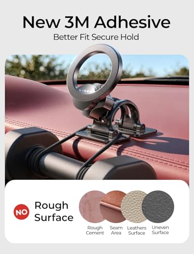 LISEN for MagSafe Car Phone Mount -Strong Magnets Magnetic Phone Holders for Your Car 2-in-1 Vent Dashboard Magnet Cell Phones Holder Mounts Car Accessories fit Note 18 iPhone 17 Pro Max 16 15 14 13 - color: Black