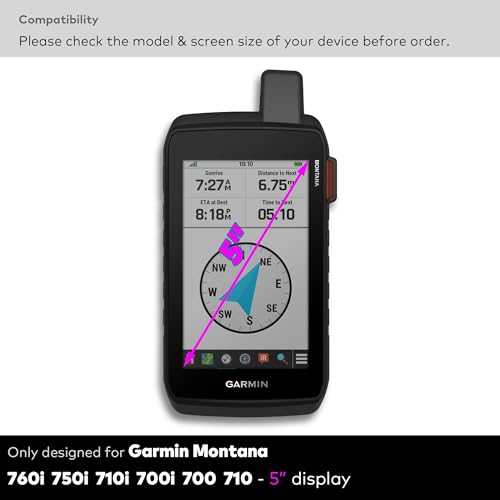 [2-PACK] Anti Glare 9H Tempered Glass Screen Protector for Garmin Montana 700 700i 710 710i 750i 760i Rugged Handheld GPS Navigator 5 Inch Touchscreen Anti Scratch (Matte) - color: 2xGlass - Matte