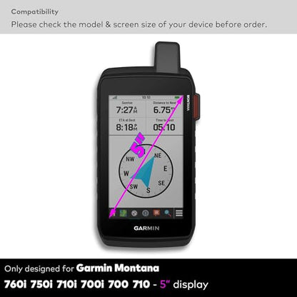 [2-PACK] Anti Glare 9H Tempered Glass Screen Protector for Garmin Montana 700 700i 710 710i 750i 760i Rugged Handheld GPS Navigator 5 Inch Touchscreen Anti Scratch (Matte) - color: 2xGlass - Matte