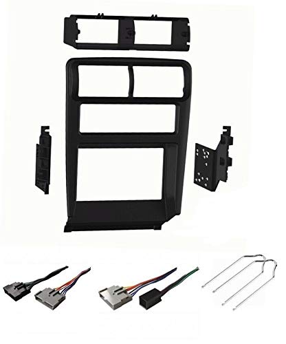 Car Stereo Dash Mount Kit Wire Harness and Radio Removal Tool Combo to Install a Double Din Size Aftermarket Radio for 1994-2000 Ford Mustang