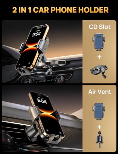 CD Slot Phone Mount, Upgraded Car Phone Holder with Anti-Slip Silicone Pads - color: Blue