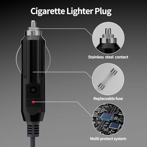 Starlink Mini Cable Car Adapter, Star Link Mini DC Power Cable Direct to Cigarette 12V-24V Charger, 10FT/3M Power Cord Waterproof DC Male to Cigarette Lighter Plug and Play - color: Car Adapter Only