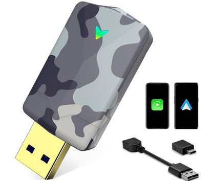 2026 Mini Wireless CarPlay Adapter, Fast Stable Connection, No Latency, Converts Wired to Wireless for Carplay & Android Auto, Easy Setup in 2016+ Cars, iOS 10+/Android 11+, USB A/C Blue