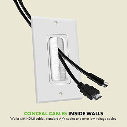 TOPGREENER 1-Gang Bristled Brush Pass-Through Wall Plate, 2-Pack - size: 1-Gang (4.50" x 2.75")