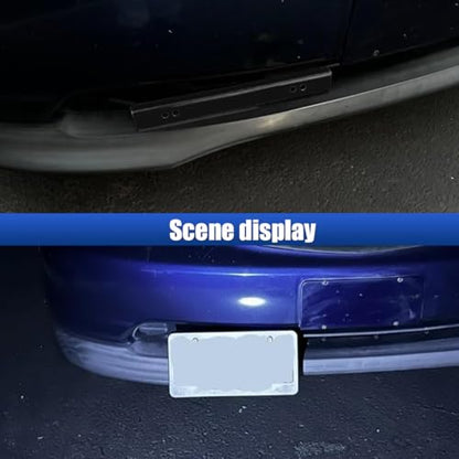 Car License Plate Bracket Holder, Aluminum Front Bumper License Plate Relocator Frame Holder Bar, License Plate Mount Bracket Kit with Bolts and Nuts, Universal License Plate Holder (Black) - color: Black