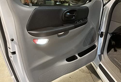 iJDMTOY Clear Lens 45-LED Red/White Side Door Courtesy Light Assemblies Compatible with Ford 1997-2003 F150, 1997-1999 F250 Light Duty, Replace OEM Clear/Red Lens Lamps - style: Clear Lens