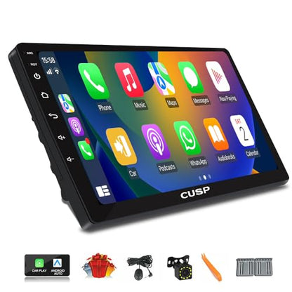 9 inch Android car Stereo Double din car Radio Head Unit Wireless carplay Android auto QLED Touchscreen GPS Navigation Bluetooth WiFi dsp Backup Camera SWC Mirror Link Universal Multimedia Player - color: 9 Inch 4G+64G+Car Play and Android Auto