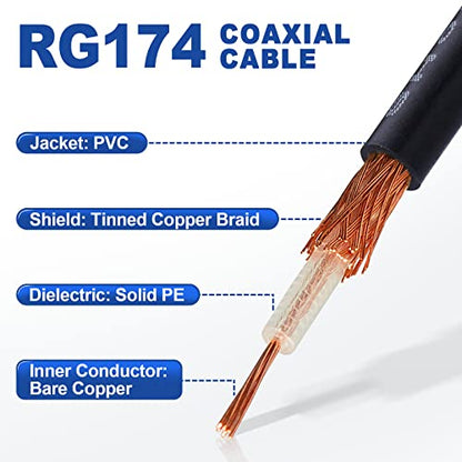 Eightwood SMB Male to SMB Female Satellite Radio Extension Cable 10ft - size: 10 feet