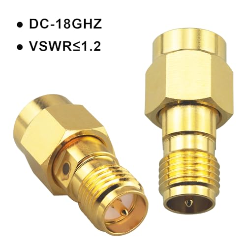 RP-SMA Male To RP-SMA Female Connector Upgraded Gold-Plated Adapter DC-18GHz VSWR ≤1.15 For FPV Drone Signal Booster Wireless LAN Device Pack Of 2 - size: RP-SMA Male to RP SMA Female